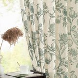 jinchan Linen Curtains Floral Curtain for Living Room 84 Inch Long Dark Green French Back Tab Light Filtering Toile Print Farmhouse Bedroom Curtains Window Drapes Set 2 Panels jinchan
