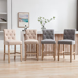 GOTMINSI 26" Bar Stools Set of 2 for Kitchen Island Upholstered Counter Height Bar Stools with Button Tufted Decoration Barstools Home Kitchen Island GOTMINSI