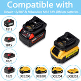 DM18M Battery Adapter Compatible for Dewalt 18v-20v Lithium Batteries & for Milwaukee 18v M18 Lithium Batteries, Work Compatible with Makita 18v Cordless Power Tools Echoyee