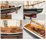 SAILINGSTORY Wooden Sailboat Model Ship Bluenose 1/85 Scale Replica Schooner Sailboat Decor Medium HOME DECOR SAILINGSTORY