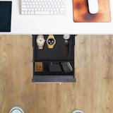 Heavy Duty Steel Under Desk Hand Gun Safe - Slide Away Gun Vault with Electric Keypad - Quick Access Gun Safe with Electronic Password Vault for Home, Business, and Car Black POCHAR