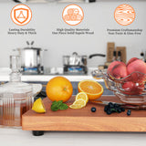 Brosisincorp Solid Sapele Wood Cutting Board - Medium 14.96" x 11.02" x 0.98" Thick, Non-Toxic, Heavy-Duty Butcher Block with Rubber Feet for Kitchen Brosisincorp