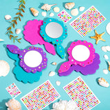 Geetery 20 Pcs Unbreakable Kids Mirror DIY Decorate Your Own Princess Mirror Mermaid Foam Small Crafts Princess Party Decorations(Pink, Purple, Turquoise) Geetery
