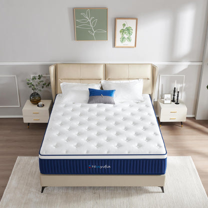 Chiusyufuk King Mattress,14 Inch King Size Mattress in a Box,Single Bed Mattress with Memory Foam and Pocket Spring,Ergonomic Design & Pressure Relief,Medium Firm Mattress,76"*80"*14"