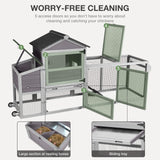 MEDEHOO Chicken Coop for Outdoor - Poultry Cage with Wheels, Nesting Box, Leakproof Pull-on Tray, and Asphalt Waterproof Roof - Grey MEDEHOO