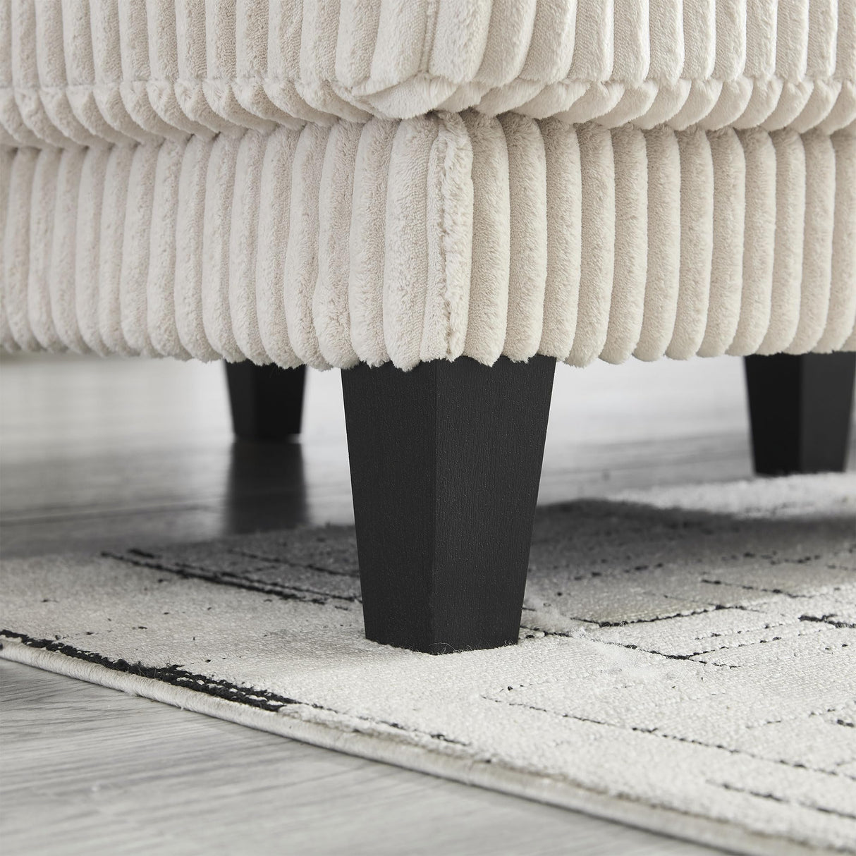 KEIKI 114" U-Shaped Oversized Modular Velvet Sectional Sofa with 2 Chaise Lounge, Modern Style Upholstered 4-Seater Couch with Soft Seat Cushions, Easy Assembly, for Apartment, Living Room, Beige KEIKI