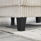 KEIKI 114" U-Shaped Oversized Modular Velvet Sectional Sofa with 2 Chaise Lounge, Modern Style Upholstered 4-Seater Couch with Soft Seat Cushions, Easy Assembly, for Apartment, Living Room, Beige KEIKI