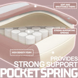 Vonesse Gaming Chair, Computer Chair Fabric with Pocket Spring Cushion, Office Chair with Footrest and Massage Lumbar Support, Reclining Gaming Chairs for Adults 250LBS (Pink) Vonesse