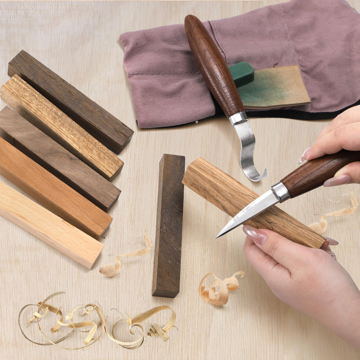 Cididu 10 Pack Exotic Wood Pen Blanks, Wood Blanks for Pen Turning, Unfinished Carving Blocks, Hard Woodcarving Block for Pen Making Supplies DIY Crafts Gifts, Easy to Drill, 5'' x 3/4'' Cididu