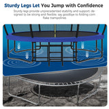 Tatub 14FT Trampoline with Enclosure Net for Kids and Audlts, Outdoor Recreational Pumpkin Trampoline Jumping Exercise Fitness Trampoline Tatub