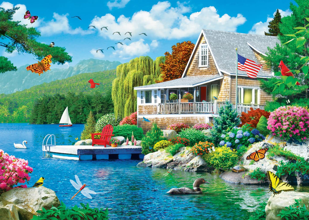 MasterPieces 3000 Piece Jigsaw Puzzle for Adults, Family, Or Kids - Lakeside Memories - Flawed - 32"x45" Masterpieces
