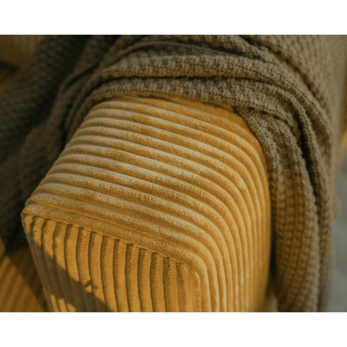 Acanva Corduroy Convertible Modular L Shaped Sectional Sofa, 4 Seater Free Combination Corner Couch, Convertible to DayBed, Wide Loveseat with Moveable Ottomans for Small Spaces, Sleeper Bed, Yellow Acanva