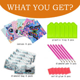 6 Pack 5D Cartoon Diamond Painting Kits for Kids, Cute Animals Diamond Art Kits for Kids Beginners, DIY Kids' Mosaic Kits Gem Art Dots Crafts for Girls Boys Ages 6-8-9-10-12, Home Wall Decor 6X6 Inch KINPLUB