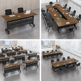 Folding Conference 1/2/4/6/8 Pack Table On Wheels Conference Room Table Flip Top Mobile Office Training Room Lockable Mobile Foldable Meeting Table Seminar Table for Home Office(8pack,47x20x30in) ZSPINJIA