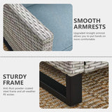 HUMMUH 9 Piece Patio Furniture Set All Weather PE Wicker Outdoor Sofa,Patio Chairs,Swivel Rocker Chairs,Tables for Porch,Garden,Backyard HUMMUH