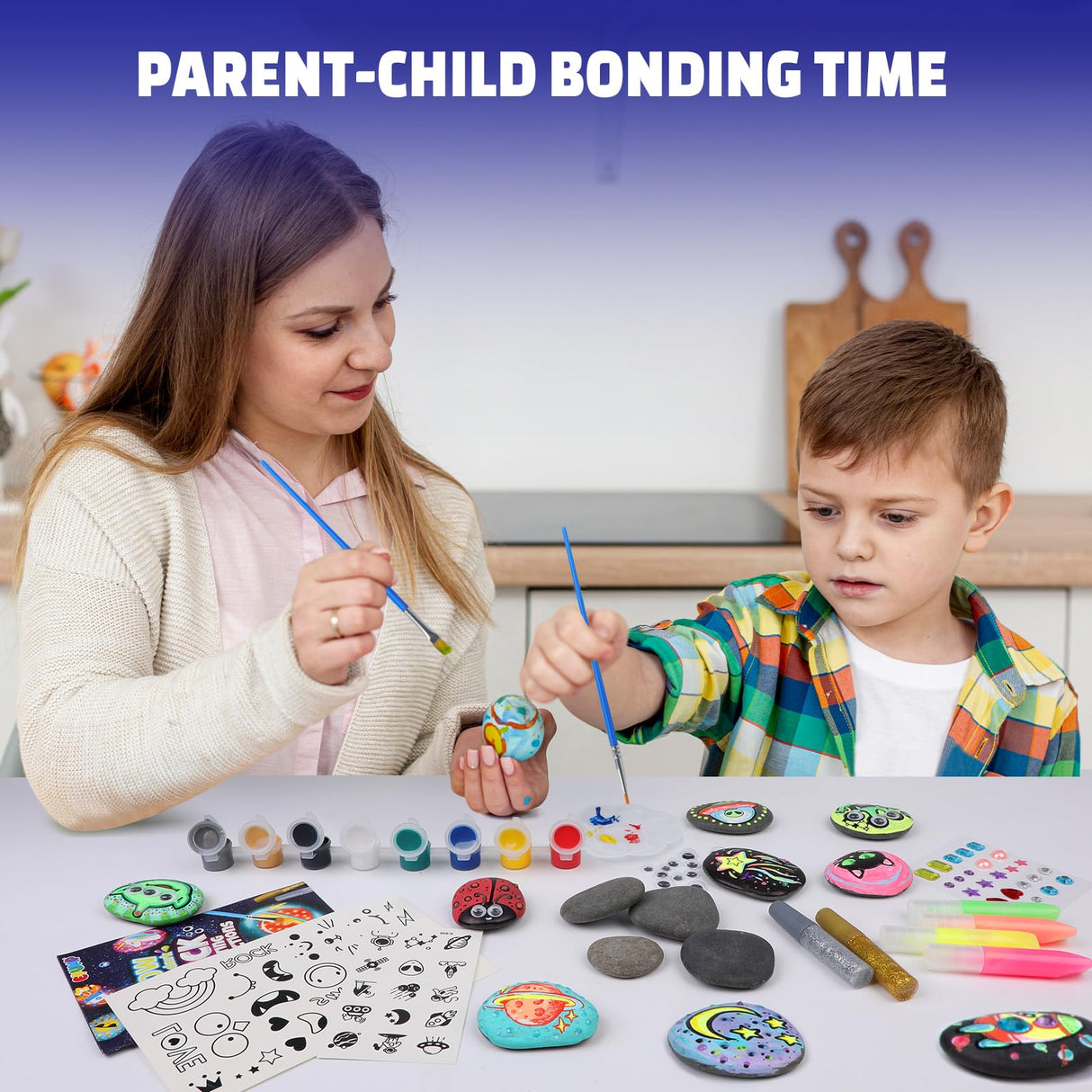 EPUMP Rock Painting Kit for Kids – Glow-in-The-Dark Arts & Crafts Set for Boys & Girls Ages 6-12, DIY Crafts Creative Painting Toys, Fun Art Supplies for Kids Activities & Birthday Gifts EPUMP