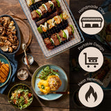 Fire Sense 60450 Yakatori Internal Grates Charcoal Chrome Cooking Grill Japanese Table BBQ Handmade Using Clay Adjustable Ventilation For Outdoor Barbecues Camping Traveling - Large - Tan Fire Sense