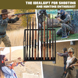 Gun Racks,Wooden Indoor Rifle Racks,Floor Standing Shotgun Rack Indoor, Gun Display Rack Storage Holder for Home or Garage Gun Storage Black - Holds up to 10 Long Guns Shinoske