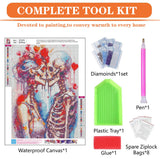 igoodom Diamond Art Kits for Adults, Sugar Skull Diamond Painting Kit, Full Drill Round Skull Diamond Art Kits, DIY Gem Art and Crafts for Home Wall Decor Gift 12x16inch igoodom