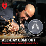 NoCry Clear Safety Glasses for Men and Women with Anti-Fog and Scratch Resistant Wrap Around Lenses, Adjustable Temples and Nose Pads — ANSI Z87 Certified Protective Eyewear with 100% UV Shielding NoCry