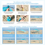 WILDPATH Beach Tent Sun Shelter 10 x 10FT, UPF 50+ Protection Beach Shade Canopy with 8 Sandbags, Eazy Up Portable Canopy Tent for Beach, Camping, Fishing, Backyard WILDPATH