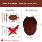 Angel Shield Elongated Wood Toilet Seat with Quiet Close,Easy Clean,Quick-Release Hinges(Elongated,Dark Walnut) Angel Shield