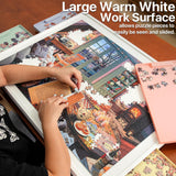 Playboda 1000 Pieces Rotating Plastic Puzzle Board with Drawers and Cover, 30"x22" Portable Jigsaw Puzzle Table for Adults, Lazy Susan Spinning Puzzle Boards Playboda