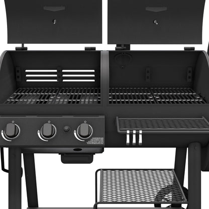 OKLAHOMA JOE'S® Canyon™ Charcoal and Propane Gas Combination Smoker and Grill, Black Steel, 24203004