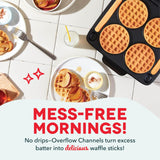 DASH Multi Mini Waffle Maker - Four 4” Waffle Molds, Nonstick Waffle Iron with Quick Heat-Up, Nonstick Surface - Perfect Mini Waffle Maker for Kids and Families, Just Add Batter DASH