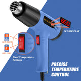 Heat Gun 1300W Fast Heating for Vinyl Wrap, Crafting, Shrink Tubing, Paint, Epoxy Resin, Candle Making Variable, Adjustable Temperature, Overload Protection Hot Air Gun Kit Nozzles, Scraper（JFHG1002） JFTOOIS