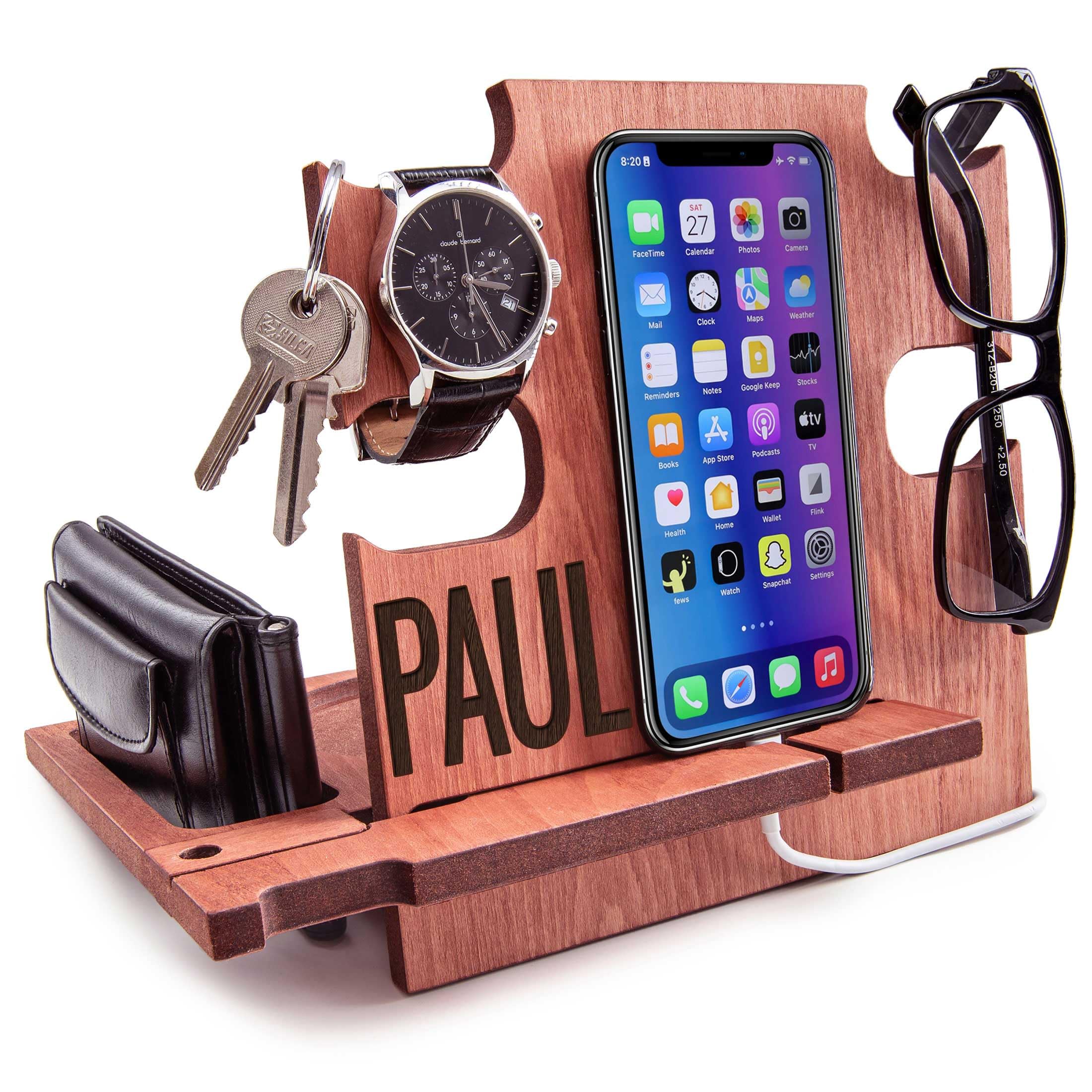 GRETAOTO Personalized Wood Phone Docking Station