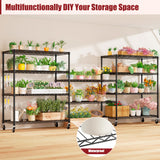 PrimeZone 48" W x 24" D x 81" H Heavy Duty Wire Storage Shelves with Wheels, 5 Tier Adjustable NSF Certified Garage Shelving Unit, Rolling Metal Organizer Shelf Utility Rack for Warehouse, Pantry PrimeZone