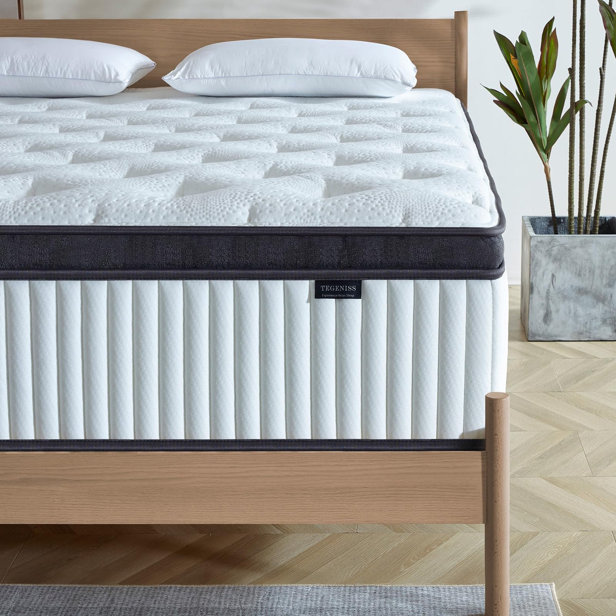 Tegeniss Full Size Mattress, 12 Inch Memory Foam Mattress, Hybrid Mattress in a Box with Independent Spring, Soft and Comfortable Medium Firm Mattress, Pressure Relief Tegeniss