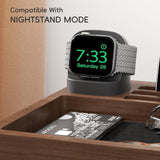 AFOOYO 2 Tier Wood Watch Band Organizer - Charger Stand Compatible with All Apple Watch Series and Stackable Bands Display Watches Storage Case Tray(Walnut) AFOOYO