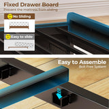 Rolanstar Bed Frame Twin Size with Charging Station and LED Lights, Upholstered Storage Headboard with Drawers, Heavy Duty Metal Slats, No Box Spring Needed, Noise Free, Easy Assembly, Dark Grey Rolanstar