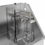 Flying Pig 50" Stainless Steel Professional Electric Lift Pet Grooming Tub Flying Pig Grooming
