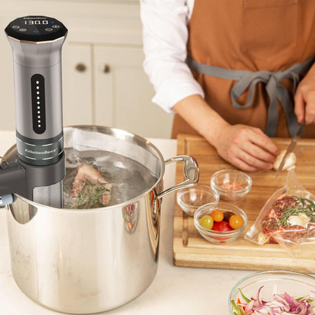 KitchenBoss Sous Vide Cooker Machine: Ultra-quiet 1100 Watt IPX7 Waterproof Water Thermal Immersion Circulator Accurate Temperature Control Digital Display Slow Cooking Sous-vide KitchenBoss