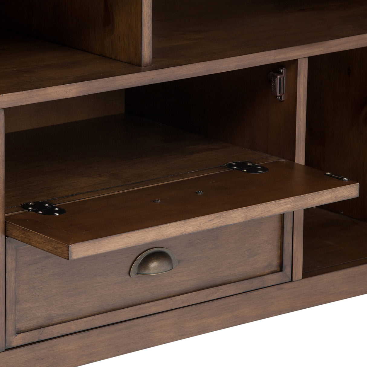 SIMPLIHOME Redmond SOLID WOOD 72 inch Wide Transitional TV Media Stand in Rustic Natural Aged Brown For TVs up to 80 inches for the Living Room and Entertainment Center SIMPLIHOME