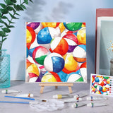 MotiMind 12 Sets Framed Paint by Number Kit for Adults with 12 Wooden Easels, 12 Disposable Apron, 12 Pigment 12 Brush, 12 Palette, DIY Acrylic Paint by Number Kits for Party(Summer) MotiMind