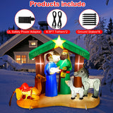 Hazms 7 FT Christmas Inflatable Decoration Nativity Sets for Christmas Outdoor Jesus Nativity Scene Christmas Inflatables Built-in LED Lights Blow Up Inflatable, Outdoor Decor Hazms