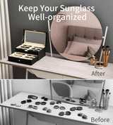 NEWLOOP Sunglasses Case Storage Organizer - Sunglass Organizer See-through Display Case Multiple Pairs Glasses Holder Stand 2-layer Eyeglass Jewelry Watch Collection Box with 12 Slot NEWLOOP