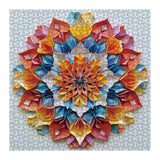 Colorful Flower Puzzle for Adults 1000 Piece, Rainbow Mandala Floral Jigsaw Puzzle, Color Papercut Art Puzzle BBOLDIN