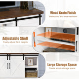 IDEALHOUSE TV Stand for 65 Inch TV, Farmhouse Entertainment Center TV Media Console Cabinet, Barn Door TV Stand with Storage and Shelves, Modern TV Console Table Furniture for Living Bedroom (White) IDEALHOUSE