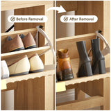 YOMILUVE Shoe Cabinet Storage for Entryway, Fluted Shoe Cabinet with 2 Flip Drawers, Hidden Shoe Rack Tall Freestanding Shoe Organizer with Legs for Hallway, Wood YOMILUVE