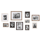 Kate and Laurel Bordeaux Gallery Wall Kit, Set of 10 with Assorted Size Frames in 3 Different Finishes - White Wash, Charcoal Gray, and Rustic Gray Kate and Laurel