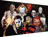 KYOQFVN Halloween Diamond Painting Kits for Adults,5D Full Round Diamond Halloween Clown Diamond Art Kit, Large Dots Diamond Painting for Beginners, DIY Beads for Home Wall Decor, 27.5" x 15" KYOQFVN