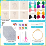 FoszaSzept Cocktail Punch Needle Coaster Kit, 22Pcs Embroidery Needle Coasters Crafts for Beginners, Easy DIY Mug Tufted Making Set with 6 Patterns Hoop Self Adhesive Felt Cloth Threading Device FoszaSzept