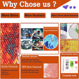 Axquilon 4 Pack Diamond Art Kits for Adults - Wolf Diamond Painting Kits for Adults, 5D Round Full Drill Gem Art, Paint by Diamonds Pictures DIY Crafts Kits 14x14 inch Axquilon