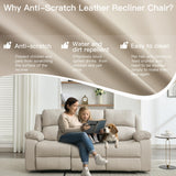 GNMLP2020 Reclining Couch Sleeper Sofa Set Chaise Lounge Chair Leather Recliner Couch Loveseat for Living Room, Theater Seating(3 Seat Sofa+Loveseat,Beige) GNMLP2020