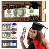 ubmpj Personalized Graduation Gift 2024 Money Holder Class of 2024 Graduation Custom Cash Holder Ideas for High School College University Graduations Party Supplies -Brown ubmpj